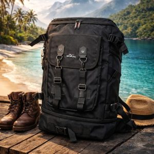 Skymax 50L Large Capacity Water-resistant outdoor Climbing Camping Touring Travel Tracking sports bag backpack (Black)